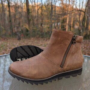 Women's SOREL Harlow Brown Leather Ankle Boots Size 6.5